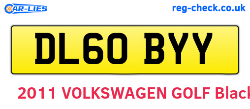 DL60BYY are the vehicle registration plates.