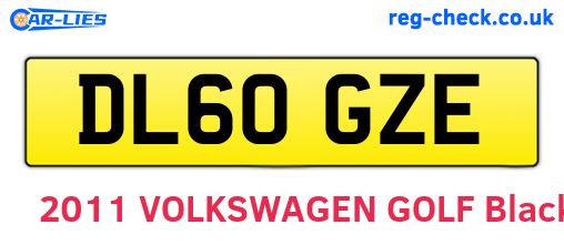 DL60GZE are the vehicle registration plates.