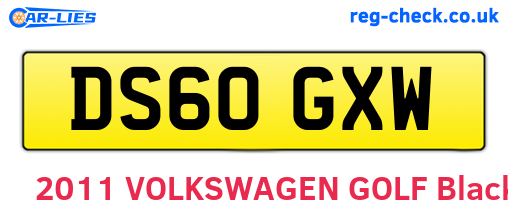 DS60GXW are the vehicle registration plates.