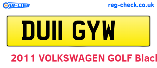 DU11GYW are the vehicle registration plates.