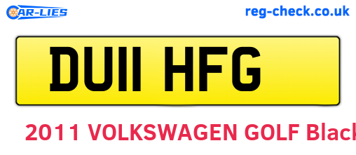 DU11HFG are the vehicle registration plates.