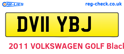 DV11YBJ are the vehicle registration plates.