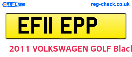 EF11EPP are the vehicle registration plates.