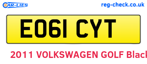 EO61CYT are the vehicle registration plates.
