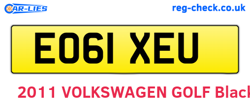 EO61XEU are the vehicle registration plates.