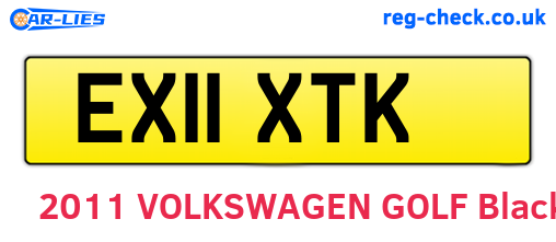 EX11XTK are the vehicle registration plates.