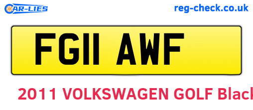 FG11AWF are the vehicle registration plates.