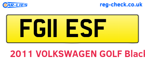 FG11ESF are the vehicle registration plates.