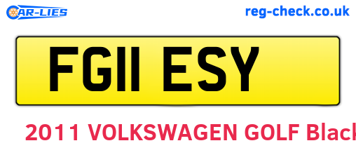 FG11ESY are the vehicle registration plates.