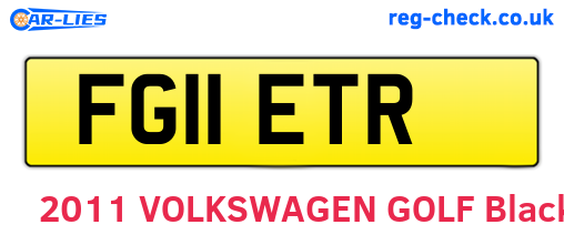 FG11ETR are the vehicle registration plates.
