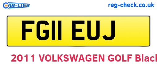 FG11EUJ are the vehicle registration plates.