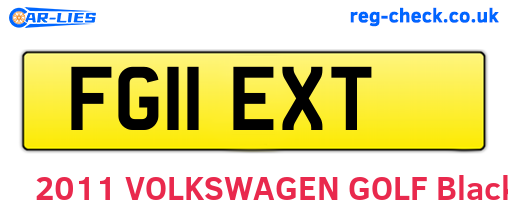 FG11EXT are the vehicle registration plates.