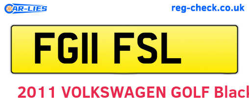 FG11FSL are the vehicle registration plates.