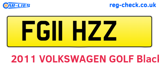 FG11HZZ are the vehicle registration plates.