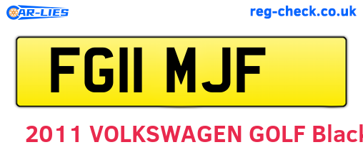 FG11MJF are the vehicle registration plates.