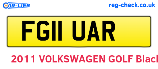 FG11UAR are the vehicle registration plates.