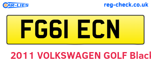FG61ECN are the vehicle registration plates.