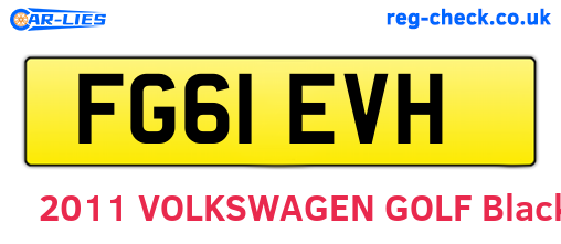FG61EVH are the vehicle registration plates.