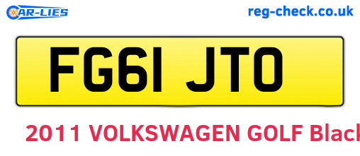 FG61JTO are the vehicle registration plates.