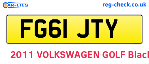 FG61JTY are the vehicle registration plates.