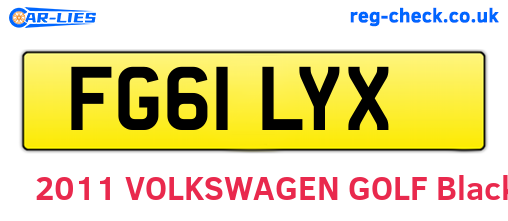 FG61LYX are the vehicle registration plates.