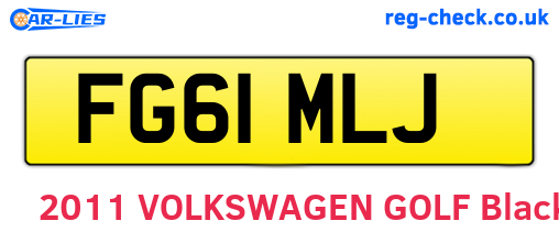 FG61MLJ are the vehicle registration plates.
