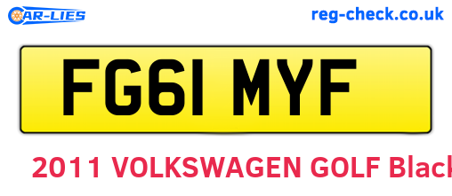 FG61MYF are the vehicle registration plates.