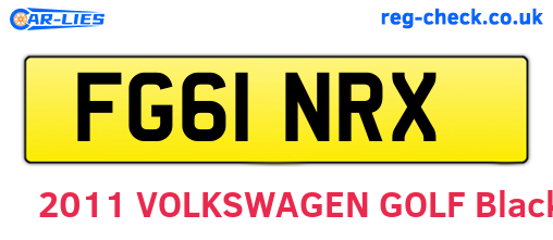 FG61NRX are the vehicle registration plates.