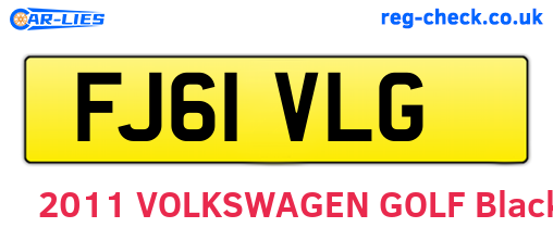 FJ61VLG are the vehicle registration plates.