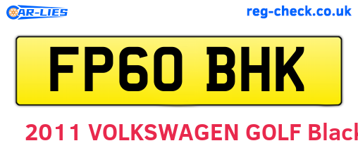 FP60BHK are the vehicle registration plates.