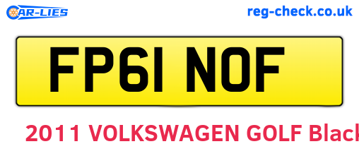 FP61NOF are the vehicle registration plates.