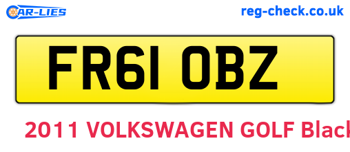 FR61OBZ are the vehicle registration plates.