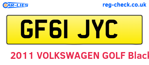 GF61JYC are the vehicle registration plates.