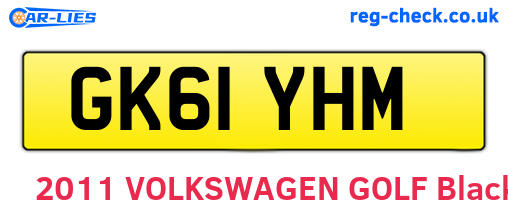 GK61YHM are the vehicle registration plates.