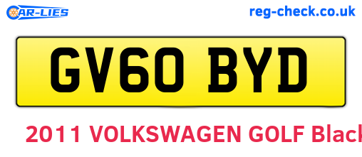 GV60BYD are the vehicle registration plates.
