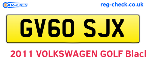 GV60SJX are the vehicle registration plates.