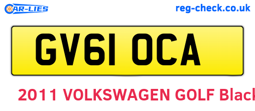 GV61OCA are the vehicle registration plates.