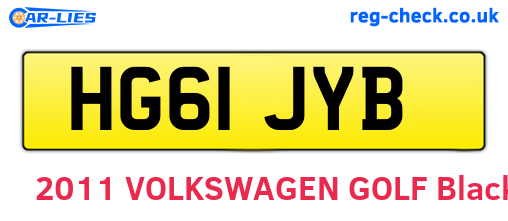 HG61JYB are the vehicle registration plates.