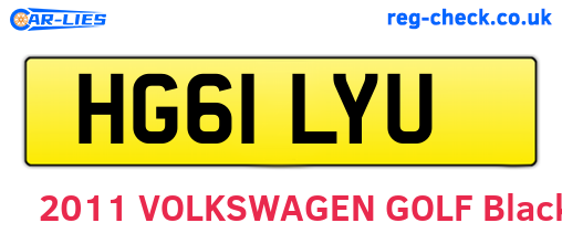 HG61LYU are the vehicle registration plates.