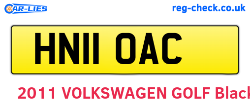HN11OAC are the vehicle registration plates.