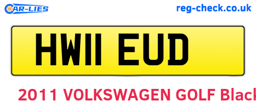 HW11EUD are the vehicle registration plates.