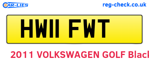 HW11FWT are the vehicle registration plates.