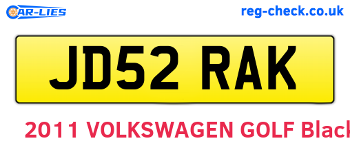 JD52RAK are the vehicle registration plates.