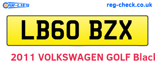 LB60BZX are the vehicle registration plates.