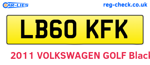 LB60KFK are the vehicle registration plates.