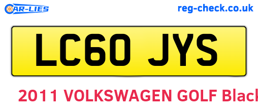 LC60JYS are the vehicle registration plates.