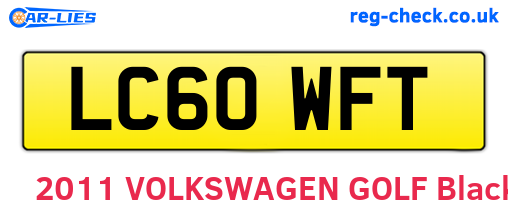 LC60WFT are the vehicle registration plates.
