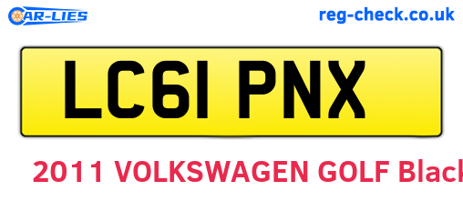 LC61PNX are the vehicle registration plates.