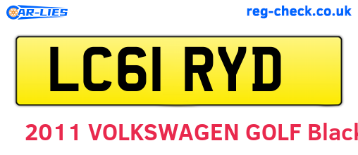 LC61RYD are the vehicle registration plates.