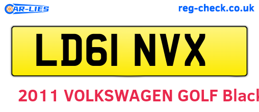LD61NVX are the vehicle registration plates.
